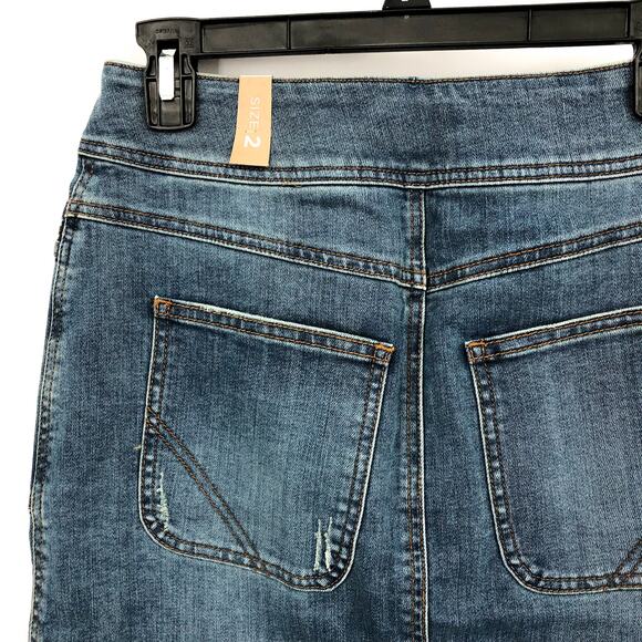 PRANA Women's Broadway Denim Pencil Skirt Size 2 True Blue Organic Cotton NWT - Picture 7 of 11